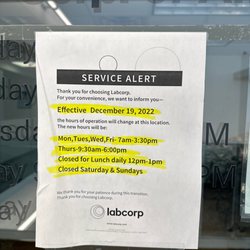 Labcorp - Hours of operation