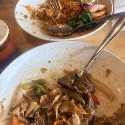 Drunken noodles and pad Thai