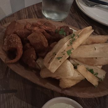 Batuqui - I believe it's called tennemos but it's an appetizer item that is fried pork belly and yuca fries, absolutely 10/10 - Brazilian Near Me - Cleveland, Ohio Batuqui - I believe it's called tennemos but it's an appetizer item that is fried pork belly and yuca fries, absolutely 10/10 - Brazilian Near Me - Cleveland, Ohio