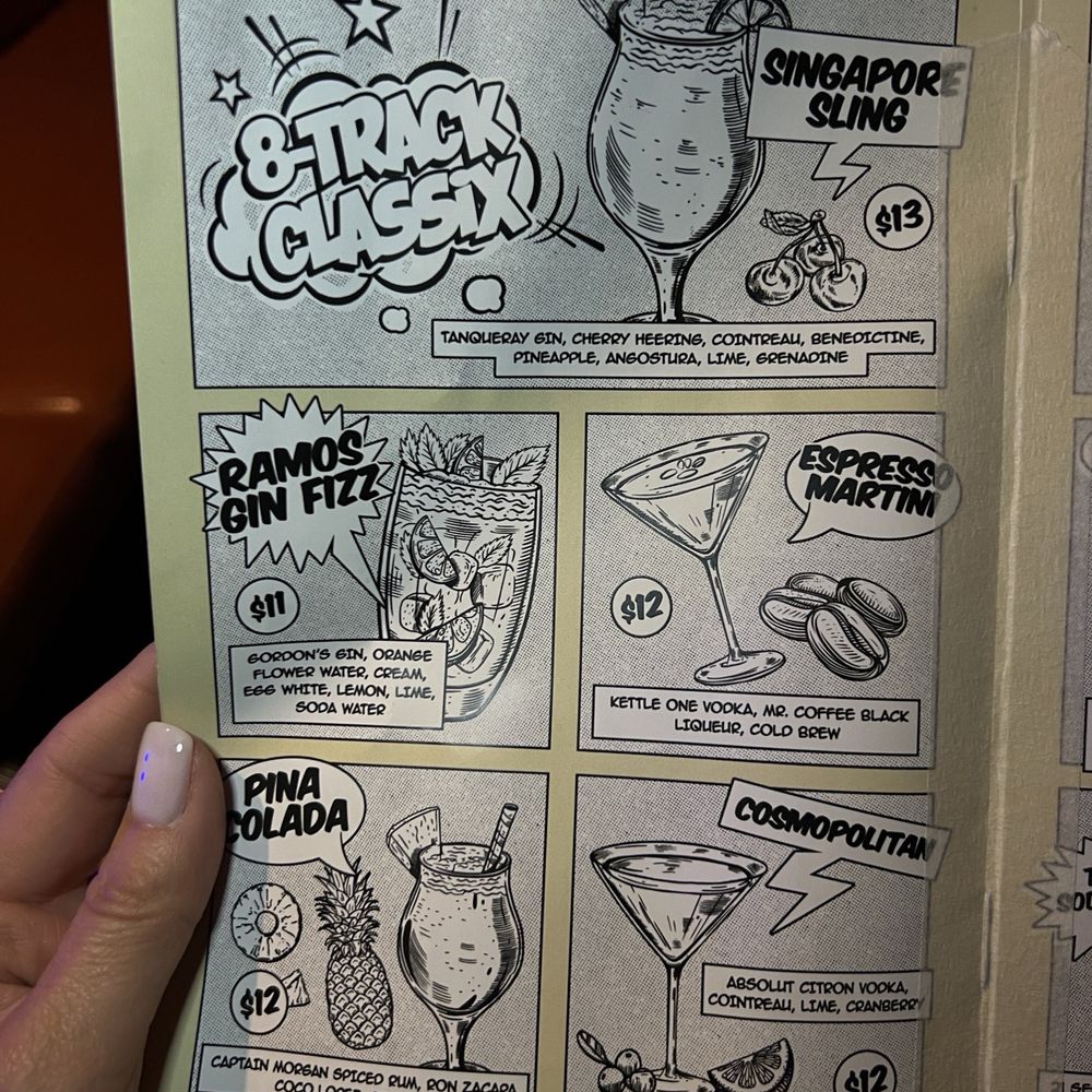 8-Track - Menu - Cocktail Bars Near Me - Sacramento, California