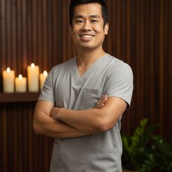 Teddy, our caring manager at Serenity Thai Massage -- always welcoming you with a warm Thai smile.