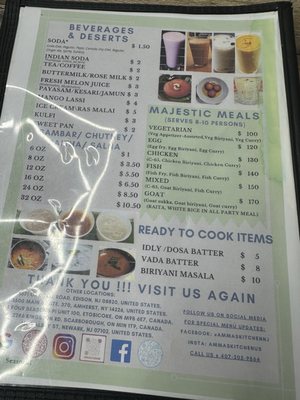 Menu photo 5 Amma's Kitchen Orlando, FL
