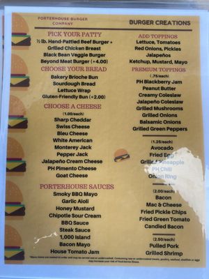 Menu photo 2 PorterHouse Burger Greensboro, NC Menu photo 2 PorterHouse Burger Greensboro, NC