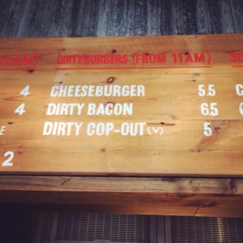 Dirty Burger - The menu! - Burgers Near Me - Vauxhall, XGL