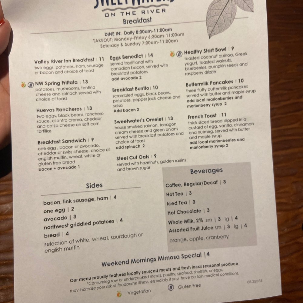 Sweet Waters on the River - Their current menu! 10/14/2020 - American Near Me - Eugene, Oregon Sweet Waters on the River - Their current menu! 10/14/2020 - American Near Me - Eugene, Oregon