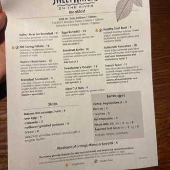 Sweet Waters on the River - Their current menu! 10/14/2020 - American Near Me - Eugene, Oregon