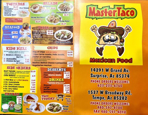 Menu photo 7 Master Taco Tempe, AZ