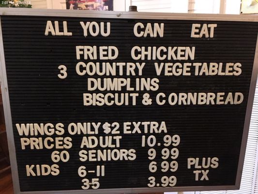 Menu photo 3 Pickett House Woodville, TX