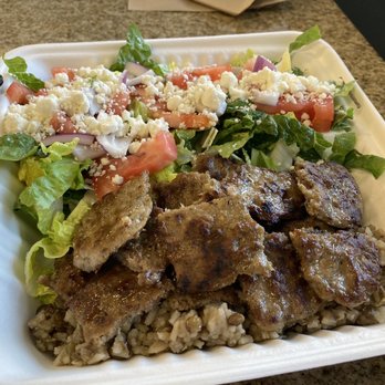 Pauly's Pocket - Gyro plate with salad and rice. - Sandwiches Near Me - Durham, New Hampshire