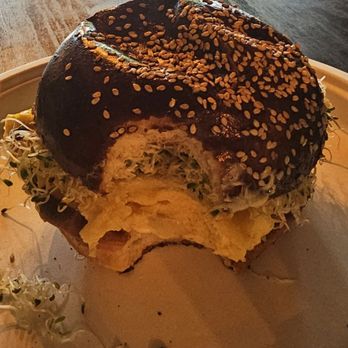 Rachel's Bagels & Burritos - The professor Pj on milk bun - Bagels Near Me - Seattle, Washington Rachel's Bagels & Burritos - The professor Pj on milk bun - Bagels Near Me - Seattle, Washington