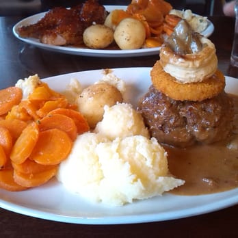 Peppermill Restaurant - The beef burger with mash and veg. - Brasseries Near Me - Ennis, CE