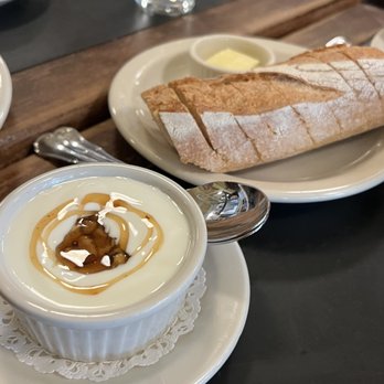 Le Pichet - Yaourt Fabrication Maison au Miel et Noix with a Baguette & Butter - French Near Me - Seattle, Washington