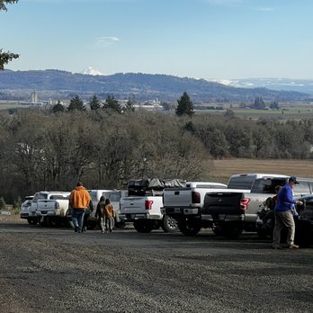 Bigfoot Christmas Trees - Large parking area with a partial view of Mt Hood. - Christmas Trees Near Me - Dallas, Oregon Bigfoot Christmas Trees - Large parking area with a partial view of Mt Hood. - Christmas Trees Near Me - Dallas, Oregon