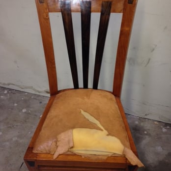 Leucadia Upholstery - my Teak chairs BEFORE - Furniture Reupholstery Near Me - Encinitas, California