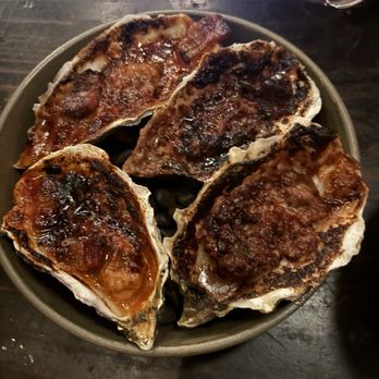 The Anchovy Bar - Broiled oysters 2 with garlic red wine butter 2 with smokey date and bacon - Seafood Near Me - San Francisco, California