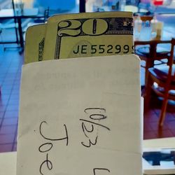 A customer dropped some money in the shop; if you happen to see it, you can come back to claim it at any time.