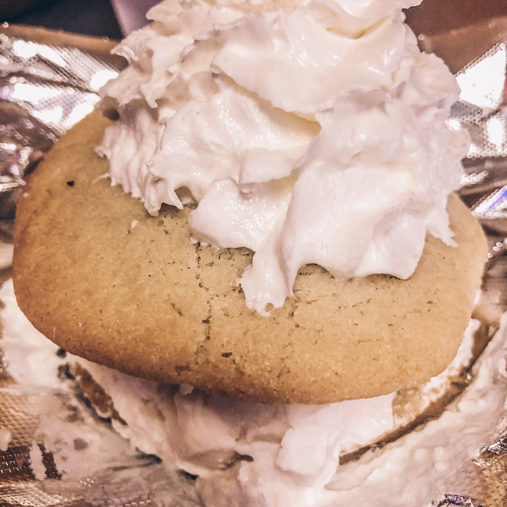 Just Baked - Ice cream cookie sandwich- Snickerdoodle cookie with vanilla ice cream and whipped cream - Bakeries Near Me - Boca Raton, Florida