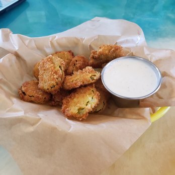 Monkey Business Cafe - My wife loves fried pickles and said -"these are the best fried pickles i have ever had"- - Sandwiches Near Me - Fullerton, California