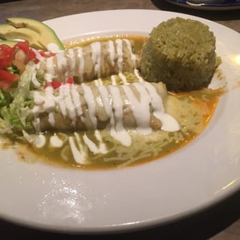 Favela's Fusion - Chicken enchiladas verde, with cilantro rice - Mexican Near Me - Fairfield, California