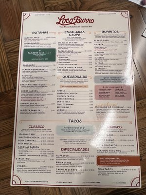 Menu photo 8 Loco Burro Knoxville, TN