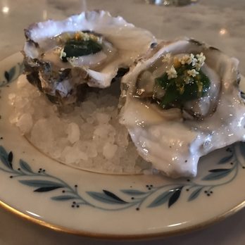 Bar Crenn - Ice poached oysters, gelee, New Zealand spinach - Wine Bars Near Me - San Francisco, California