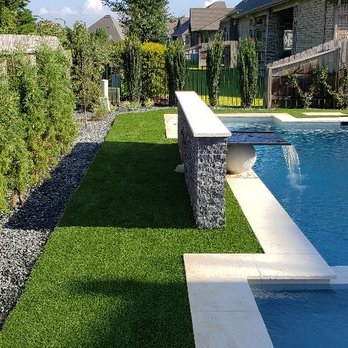 Helms Landscape Design - Turf around pool - Landscaping Near Me - Highlands, Texas Helms Landscape Design - Turf around pool - Landscaping Near Me - Highlands, Texas