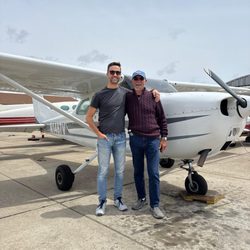Me and my son, Alex, who paid for my flying lesson on my birthday.