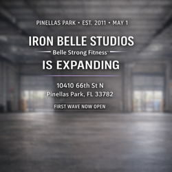 Iron Belle Studios - Expanding.
After 14 years of building strong women in Pinellas Park, we're stepping into a larger private strength fac