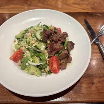 Doc B's Restaurant + Bar - The Perfect House Salad with Filet Mignon, Added Marcona Almonds! - New American Near Me - Austin, Texas