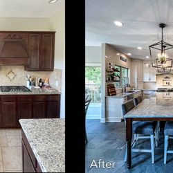 Cabinet-S-Top - Timeless Transformation: Elegant White & Gray Kitchen Remodel  Stunning Before & After!