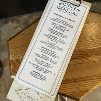 Moniker Cocktail Co - Just some of the cocktails offered at Moniker General - Cocktail Bars Near Me - San Diego, California Moniker Cocktail Co - Just some of the cocktails offered at Moniker General - Cocktail Bars Near Me - San Diego, California