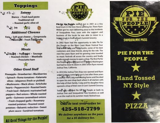 Menu photo 5 Pie For the People NW Snoqualmie Pass, WA Menu photo 5 Pie For the People NW Snoqualmie Pass, WA