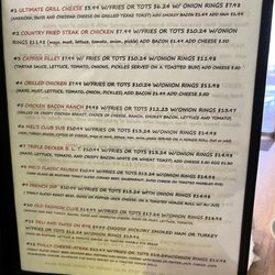 Mel's Southern Diner - Sandwich menu