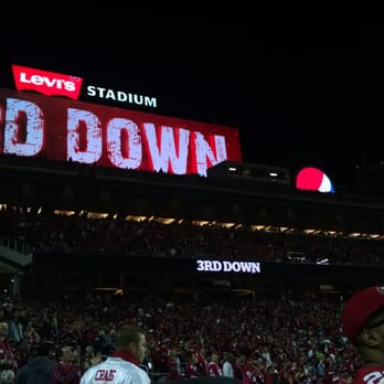 Levi's Stadium - 11-27-14, night time game shot, 3rd Down screen play. - Stadiums & Arenas Near Me - Santa Clara, California Levi's Stadium - 11-27-14, night time game shot, 3rd Down screen play. - Stadiums & Arenas Near Me - Santa Clara, California