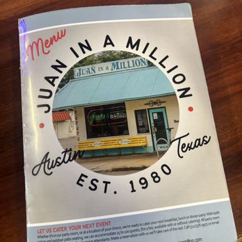 Juan In A Million - Menu - Mexican Near Me - Austin, Texas