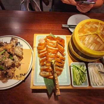 Jiang Nan - Whole Peking duck plus crispy salt/pepper duck bones (they take the carcass and you can have it as a soup or fried up for extra cost) - Chinese Near Me - Flushing, New York