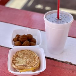 Budges Drive In - Grilled cheese, mushrooms, Coke Zero