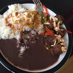 Elza Restaurant Café & Grill - Haitian meatball, white rice and bean sauce