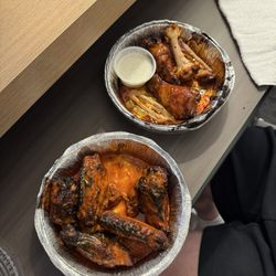 Stoner's Pizza Joint - traditional wings, 5 hot honey and 5 mild
