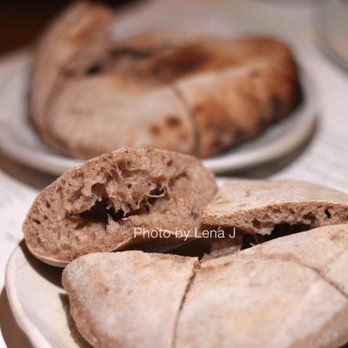 abcV - Ancient Emmer Pita ($6) - good! Bread is fluffy and came out warm. - Vegetarian Near Me - New York, New York