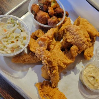 Jay's Southern Cafe - Fish fry with fried okra and coleslaw - Southern Near Me - Alpine, California Jay's Southern Cafe - Fish fry with fried okra and coleslaw - Southern Near Me - Alpine, California