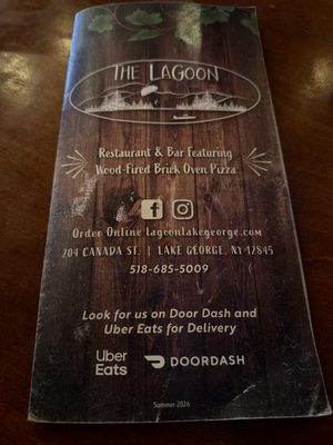Menu photo 1 The Lagoon Lake George, NY
