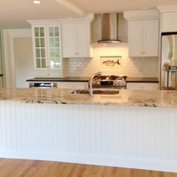 White Wood Kitchens - Beautiful White Kitchen Cabinets and Granite Countertops on Cape Cod