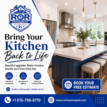 ROR Home Repair - We help homeowners create kitchens that feel more modern, functional, and built around the way they live. - General Contractors Near Me - La Vergne, Tennessee ROR Home Repair - We help homeowners create kitchens that feel more modern, functional, and built around the way they live. - General Contractors Near Me - La Vergne, Tennessee