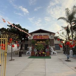 Quang Thien Temple - new year decoration at the front of the temple
