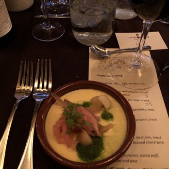 Living Kitchen Farm & Dairy - Savory custard, picked vegetables, herb broth - New American Near Me - Depew, Oklahoma Living Kitchen Farm & Dairy - Savory custard, picked vegetables, herb broth - New American Near Me - Depew, Oklahoma