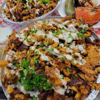 Toastyz Mediterranean Grill - Chicken Shwarma over seasoned fries! Fire! - Mediterranean Near Me - Glendora, California