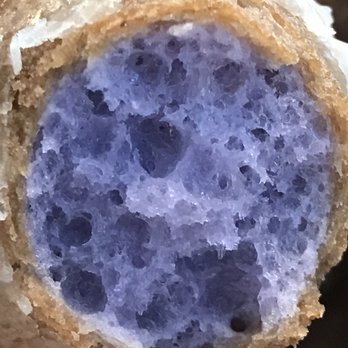 Liliha Bakery - The inside of a poi Mochi donut - Bakeries Near Me - Honolulu, Hawaii
