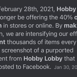 No more coupons 2.17.21