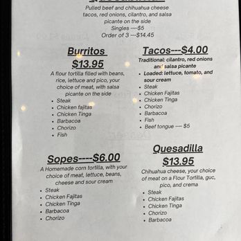 El Marro - Menu 1/5 - Mexican Near Me - Oakdale, Pennsylvania